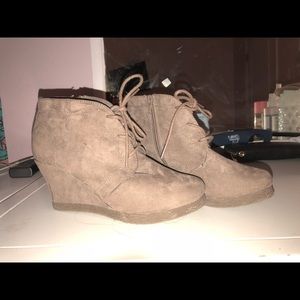 Suede Beige Booties